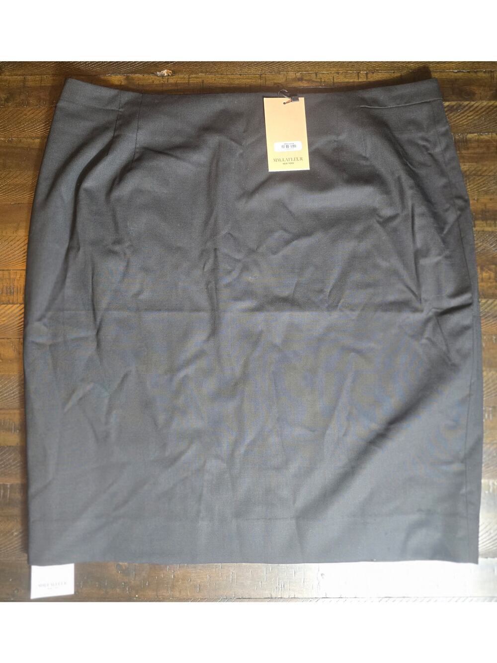 NWT M.M. Lafleur Wool Black Pencil Skirt Plus Size +2 Size 18-20 MSRP $239